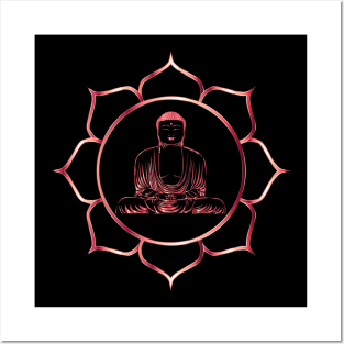 Buddha Red, Buddhism, Eastern Philosophy, Thailand, Meditation, Mental Health Posters and Art